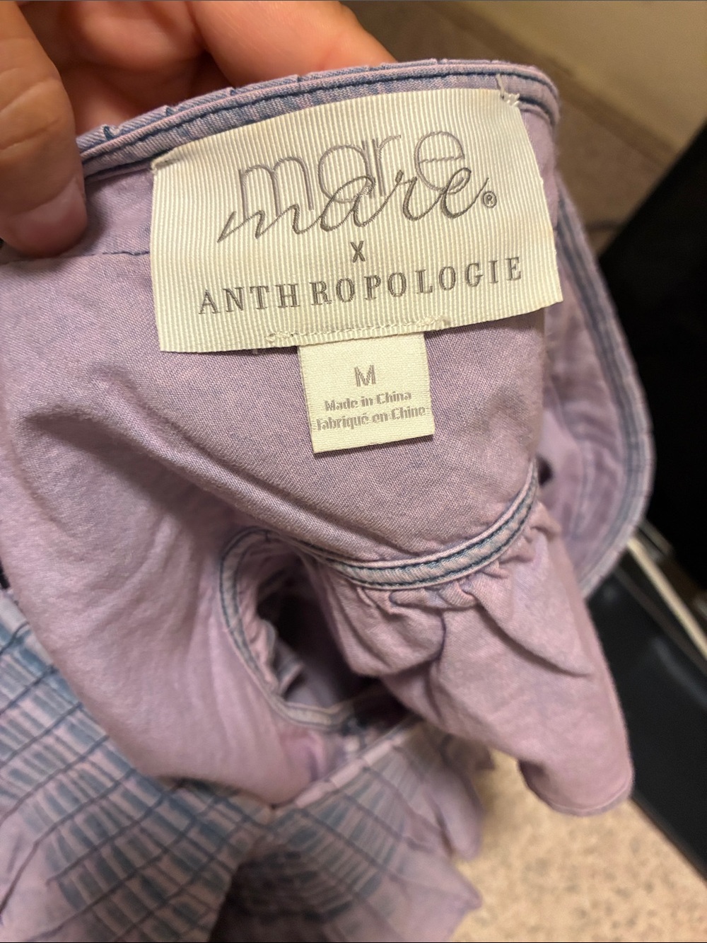 Anthropologie Lavender Ruffle Peplum Top - Picture 5 of 5